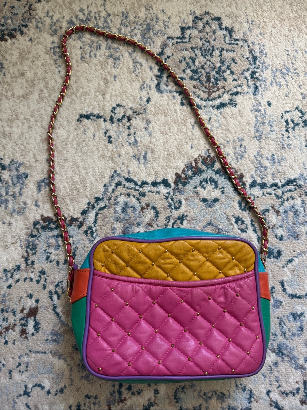 PINKY Vintage 90s Colorblock Neon Purse
